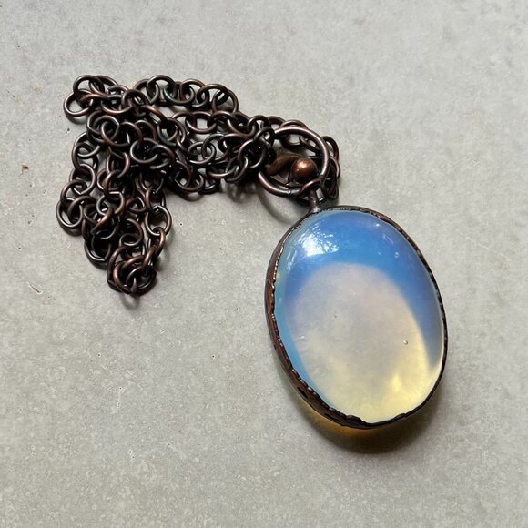 Spinning Opalite Scrying Amulet l Scrying Stone Jewelry by Query Eve - Picture 5 of 5